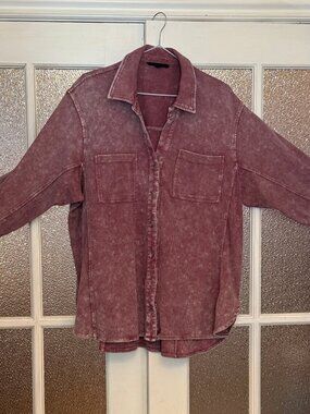 Mauve Pink Button Up Shirt Coastal Grandma